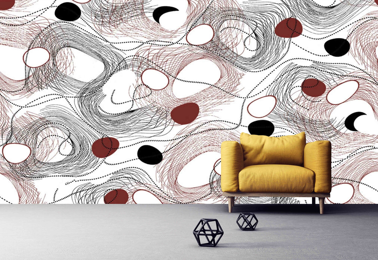 Abstract wallpaper peel and stick wall paper wall mural prints, photo removable wallpaper art deco, bedroom wall decor