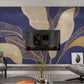 Banana leaf wallpaper, tropical leaf wallpaper peel and stick wall mural, vinyl wallpaper, blue floral wallpaper, banana leaf mural