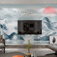 Mountains peel stick wallpaper, rocks self adhesive wall decal, large temporary canvas lanscape wall mural, accentual Japaneese wallpaper