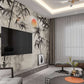 Tropical peel and stick photo mural, self adhesive bamboo wallpaper, accentual oriental wall decal, removable Asian bedroom photo wallpaper