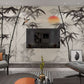 Tropical peel and stick photo mural, self adhesive bamboo wallpaper, accentual oriental wall decal, removable Asian bedroom photo wallpaper