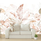 Large tropical peel and stick wallpaper, giant leaves self adhesive wall mural, accentual botanical wall decal, removable leaf photomural