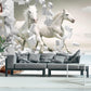 Extra large horses wallpaper, peel and stick animals wall mural, self adhesive 3d wallpaper, temporary white wallpaper, accentual wall decal