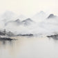 Extra large mountains wallpaper, self adhesive black white wall mural, peel and stick landscape wallpaper, temporary nature wallcovering
